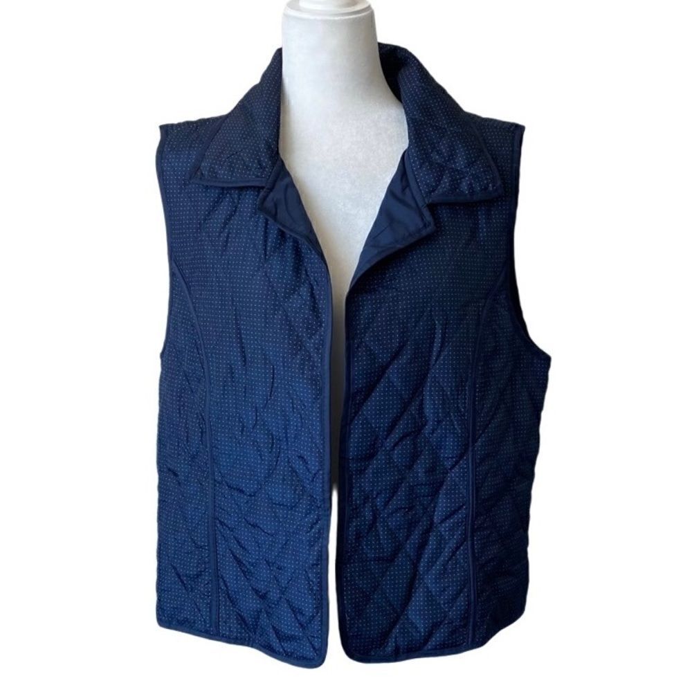 For Cynthia Blue Vest Collar Lined SZ XL NWT